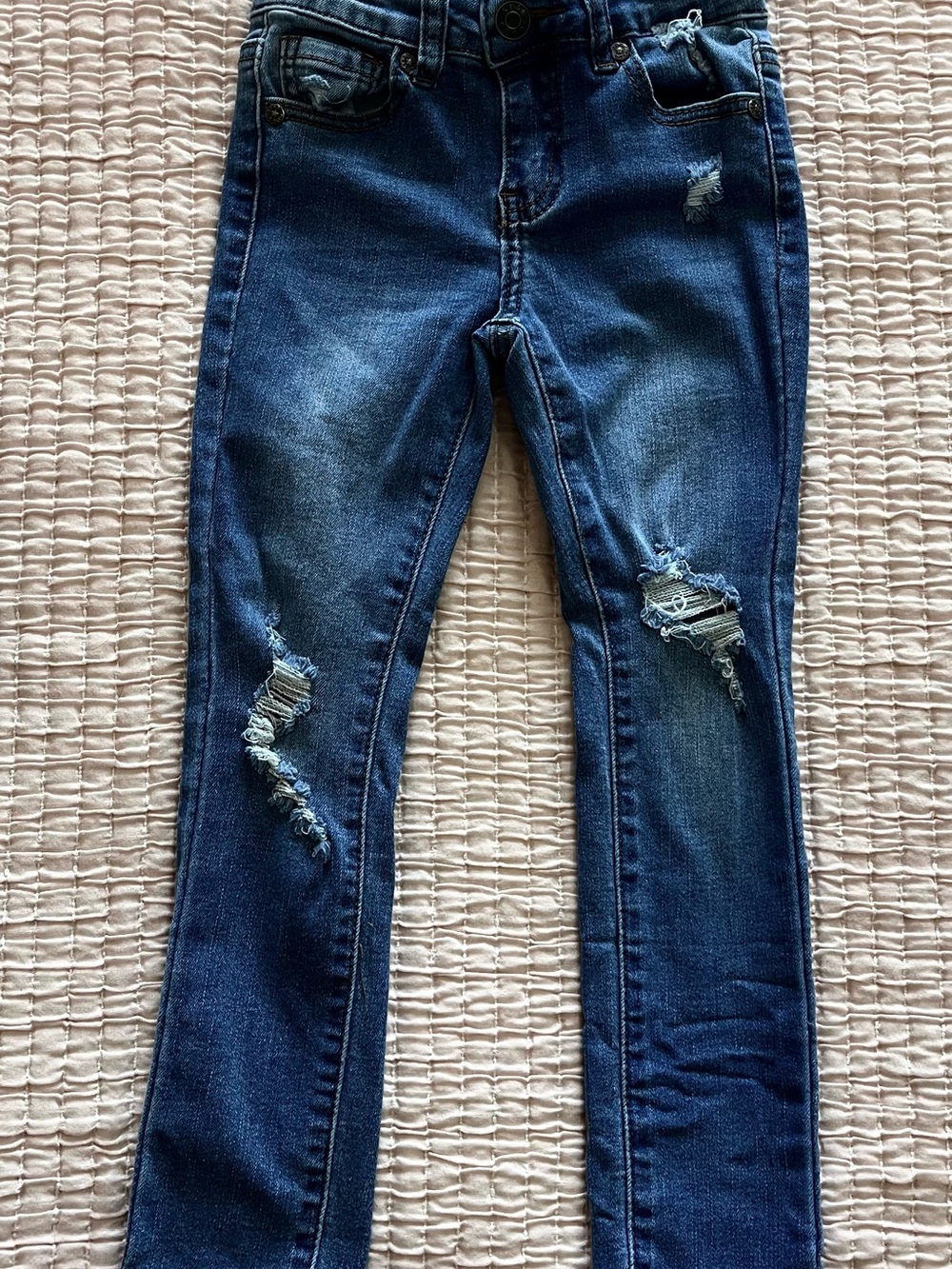 Bundle lot 3 Girls size 5 Blue Denim Jeans boot skinny straight cat butterfly - Picture 5 of 10